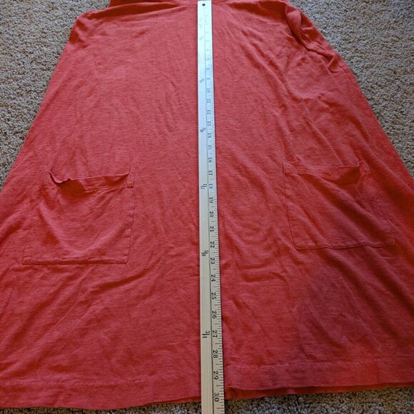 Eileen Fisher Hemp and Cotton Cowl Neck Dress size large color orange - Picture 3 of 8